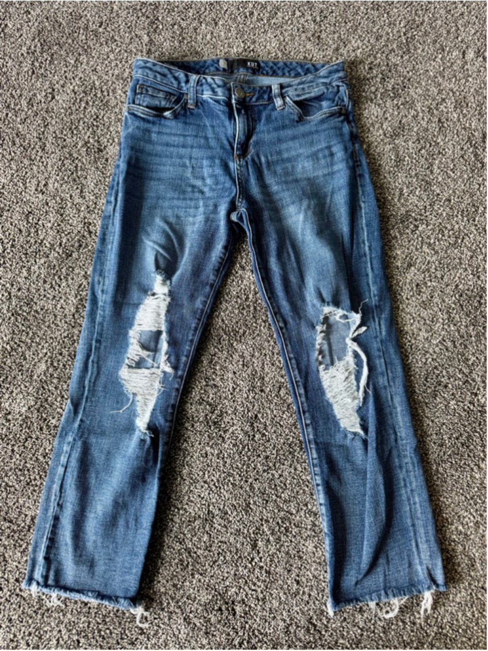 Women's KUT Blue Distressed Ankle & Cropped Jeans Size 8